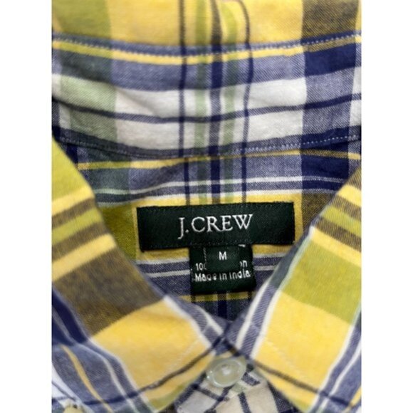 J. Crew Blue & Yellow Plaid Long Sleeve Button Down Shirt M - Picture 2 of 3